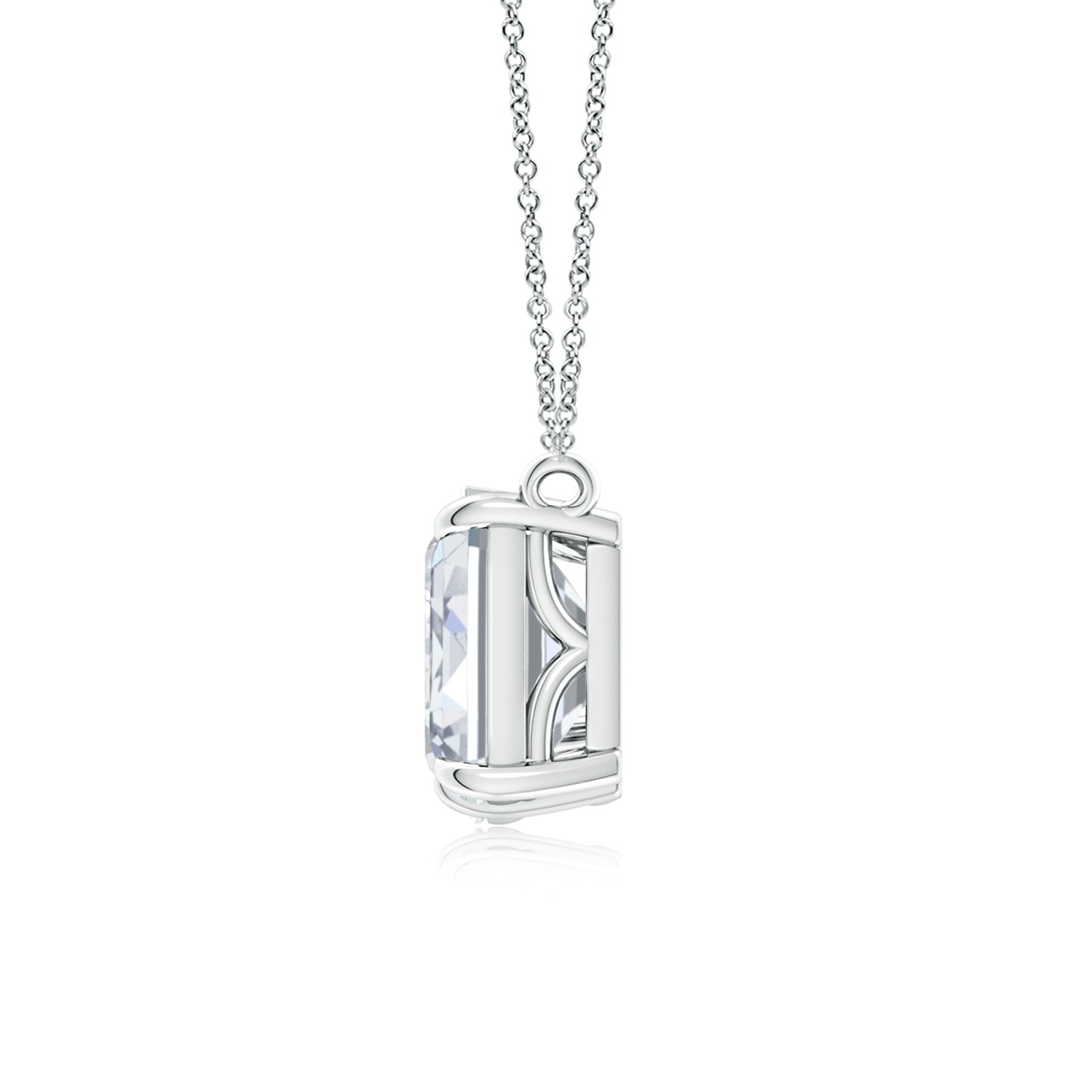 AGI Certified Lab-Grown Emerald-Cut & Pear Diamond Two-Stone Pendant in 14K White Gold – Choice of 1ctw or 2ctw-1