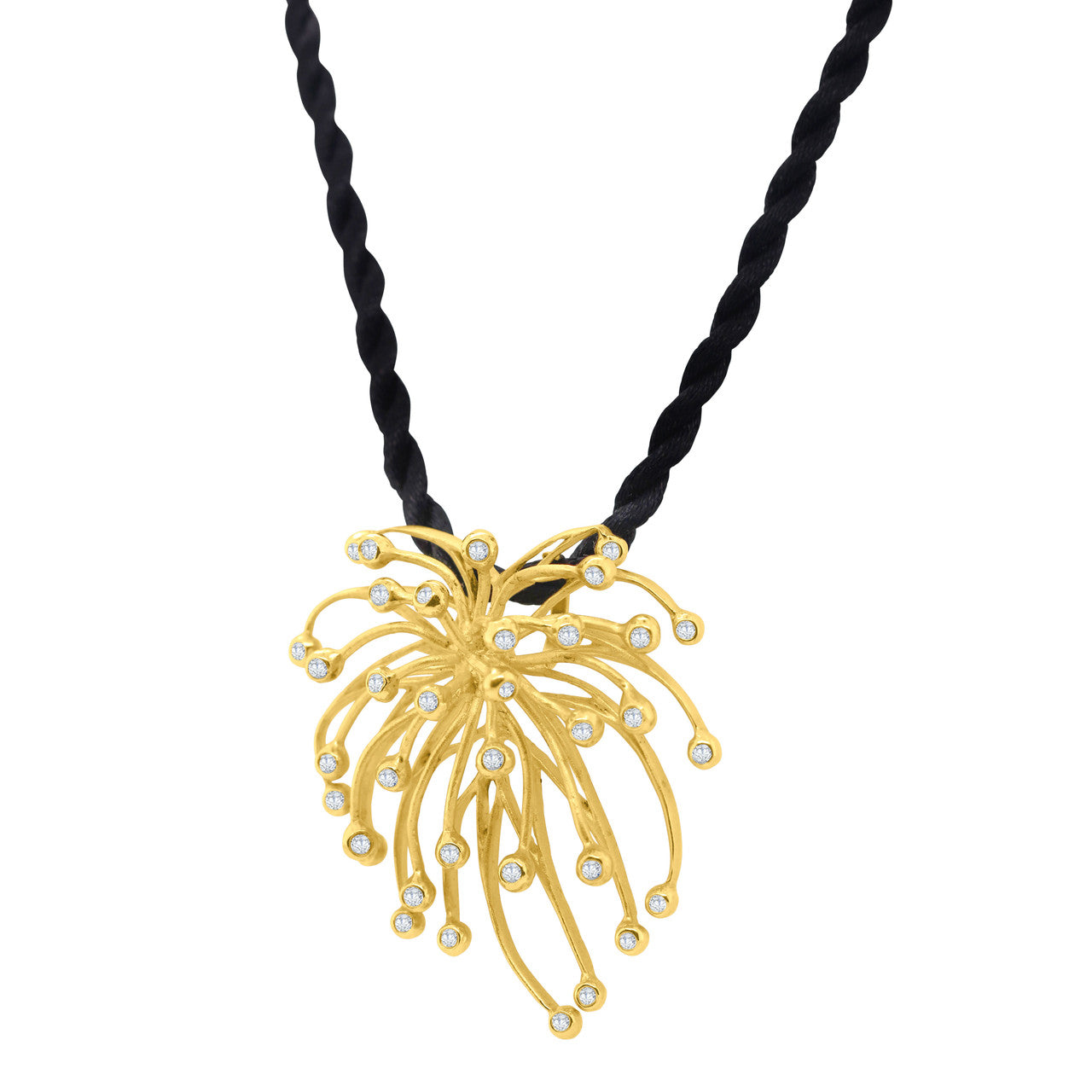 Superstar Necklace. Fireworks Pendant-Diamonds in 18K Gold: Life is a Celebration!