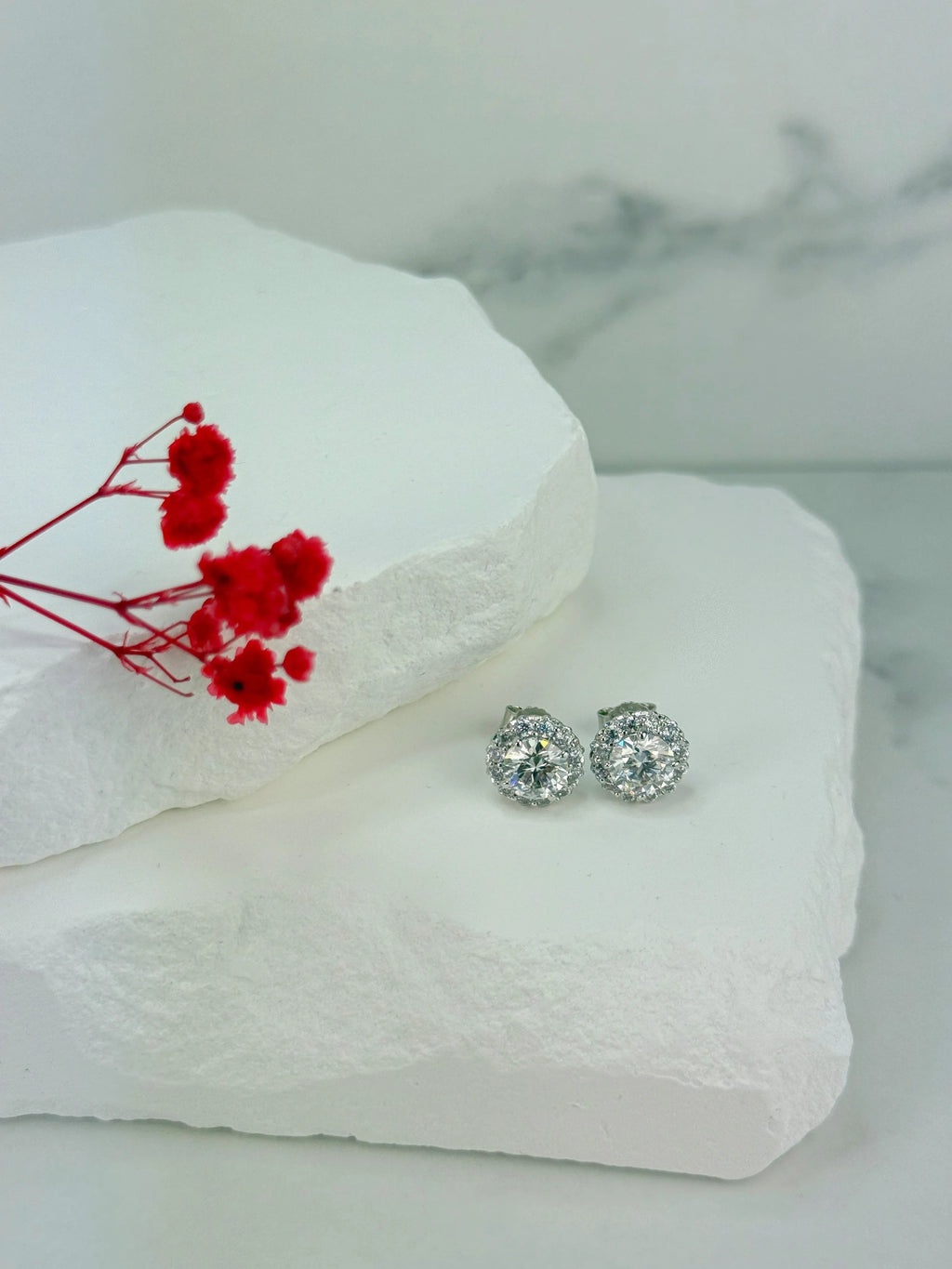 2 Carat Moissanite Diamond Stud Earrings – 925 Sterling Silver