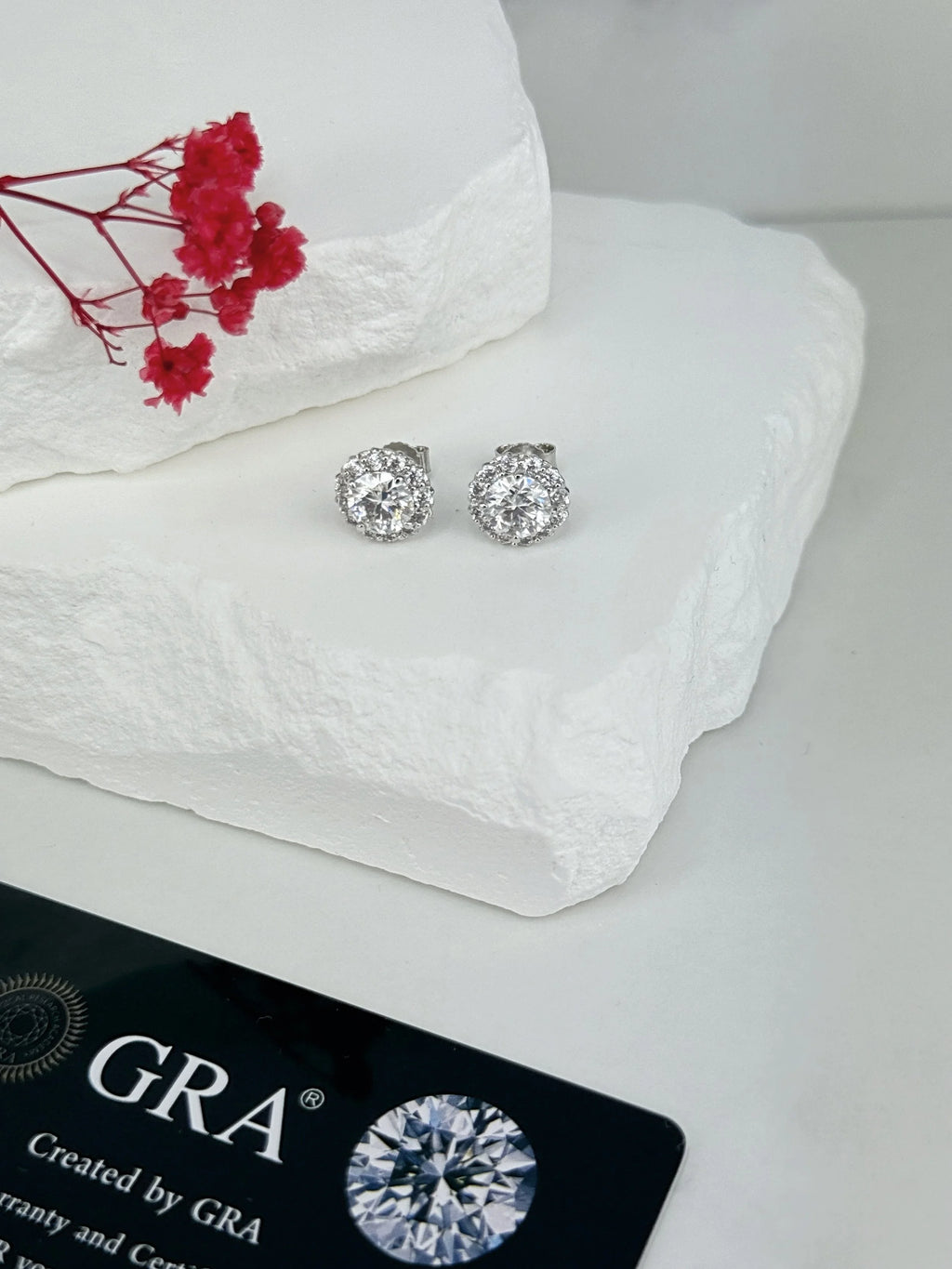 2 Carat Moissanite Diamond Stud Earrings – 925 Sterling Silver