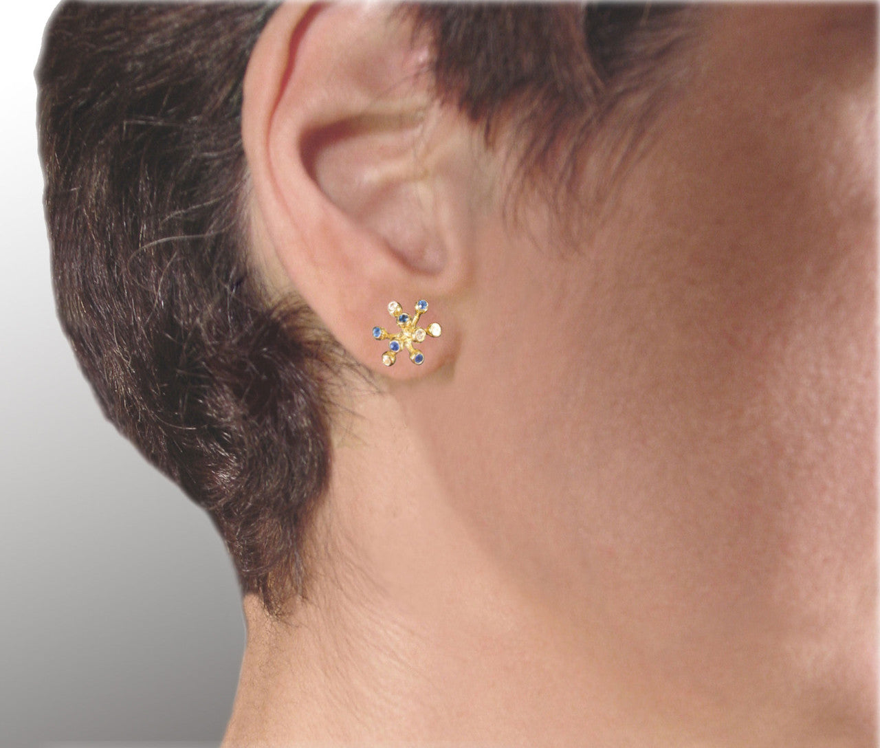 Fireworks-9 Earrings-18K Gold with Diamonds: Celebrate Life Inspirational Jewelry