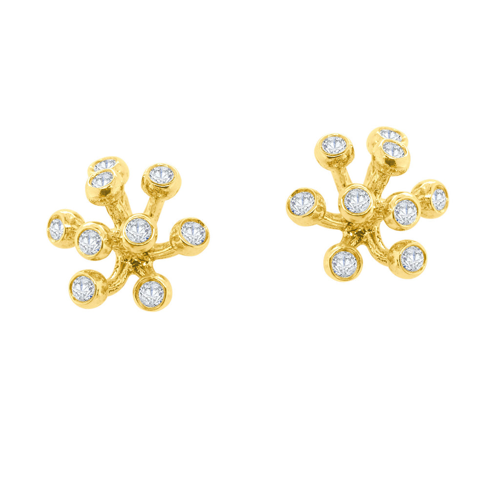 Fireworks-9 Earrings-18K Gold with Diamonds: Celebrate Life Inspirational Jewelry