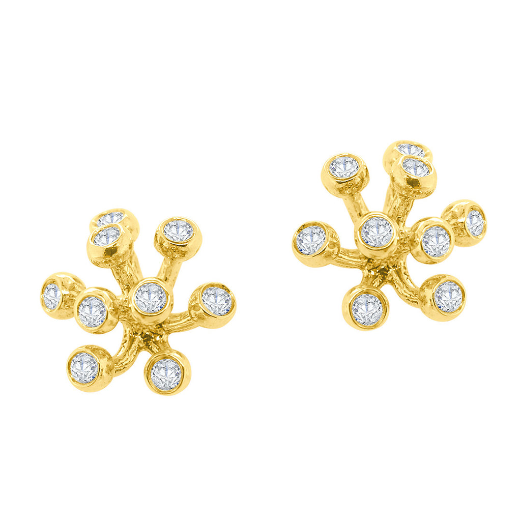 Fireworks-9 Earrings-18K Gold with Diamonds: Celebrate Life Inspirational Jewelry