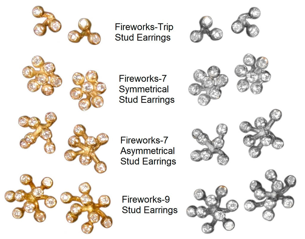 Fireworks-9 Earrings-18K Gold with Diamonds: Celebrate Life Inspirational Jewelry