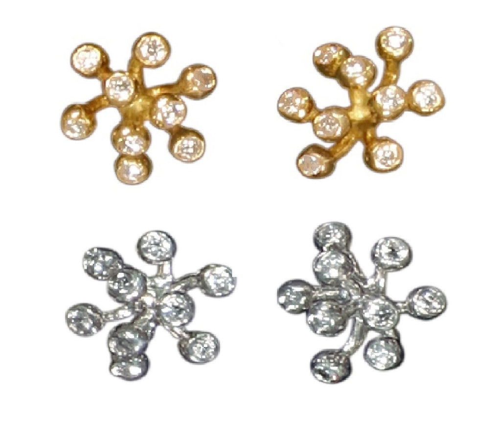 Fireworks-9 Earrings-18K Gold with Diamonds: Celebrate Life Inspirational Jewelry