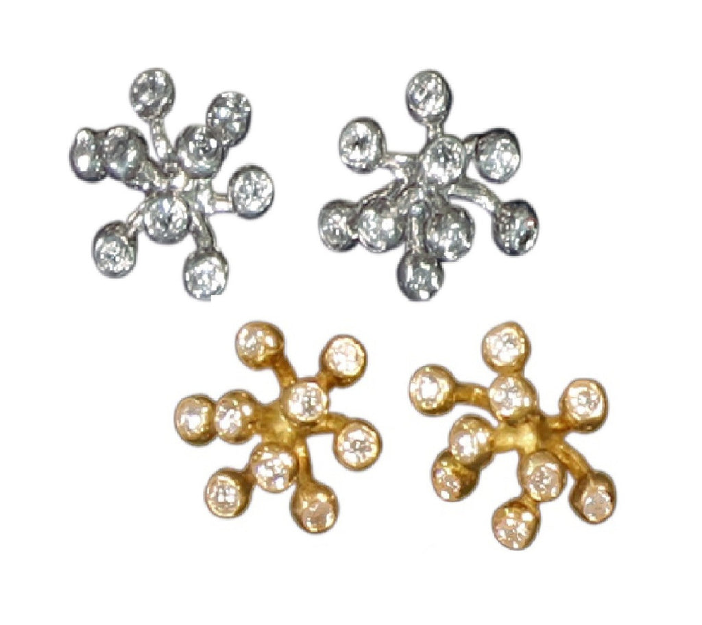 Fireworks-9 Earrings-18K Gold with Diamonds: Celebrate Life Inspirational Jewelry