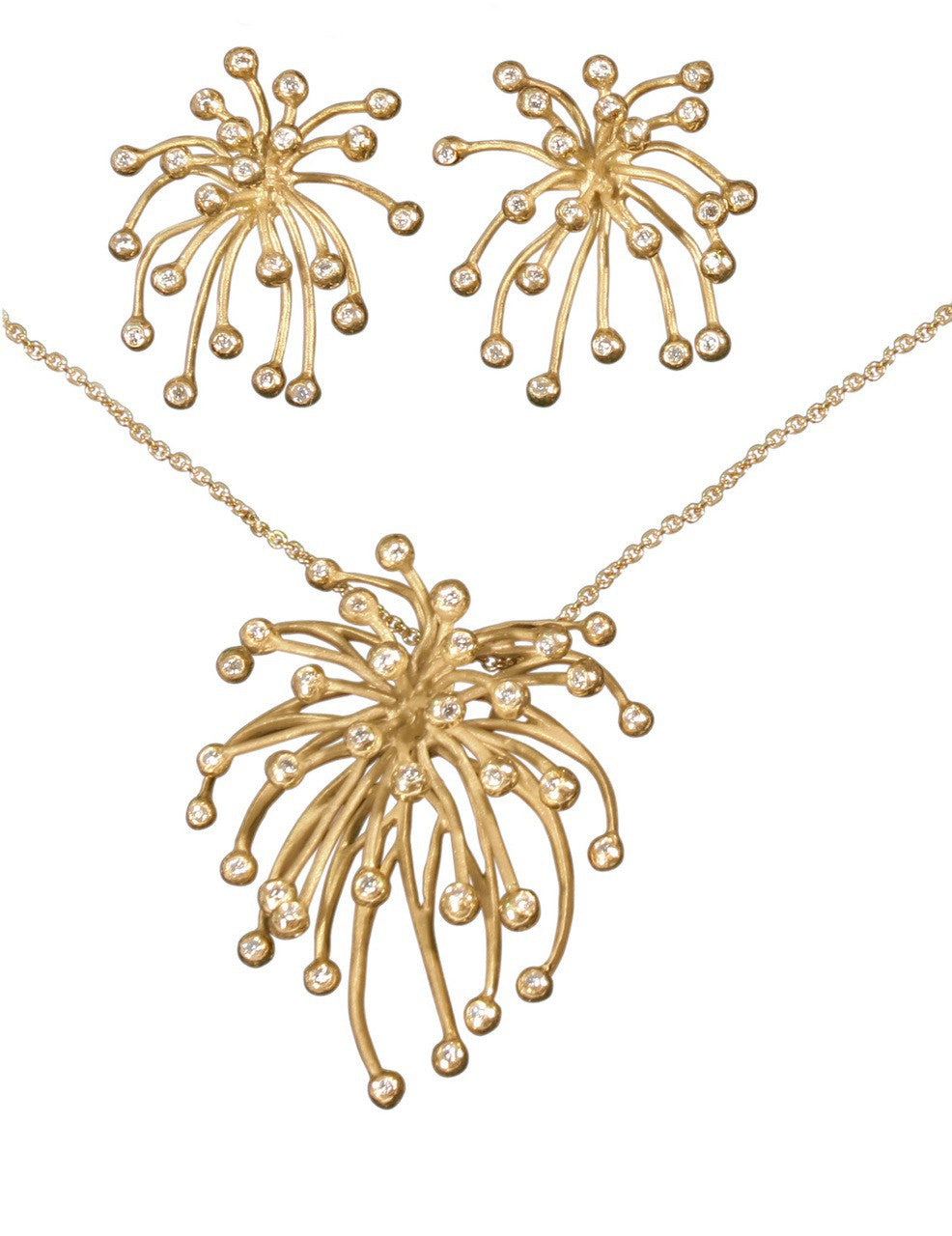 Superstar Necklace. Fireworks-14K gold with diamonds: Celebrate Life!