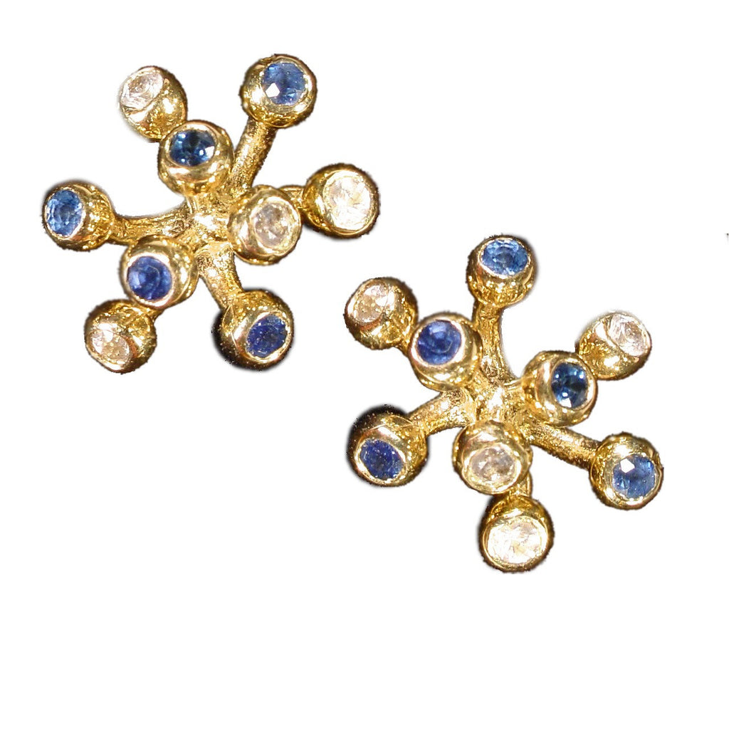 Fireworks-9 Earrings-18K Gold with Diamonds: Celebrate Life Inspirational Jewelry