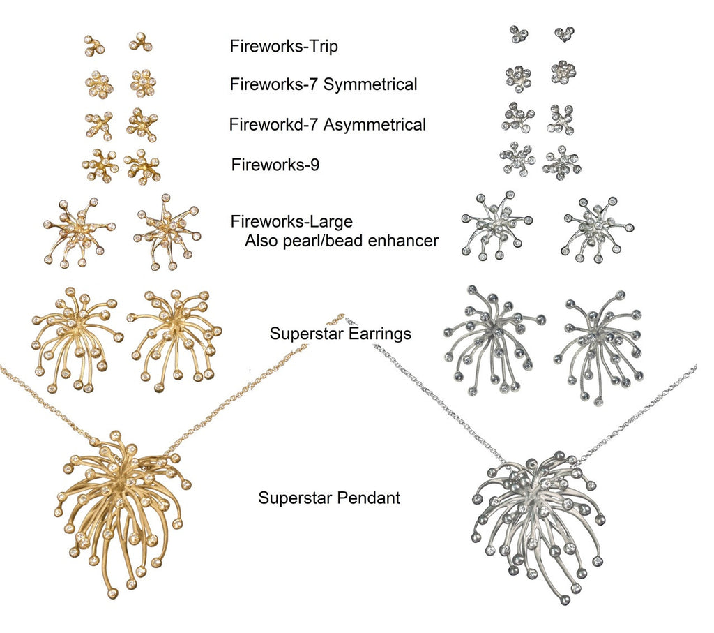 Superstar Necklace. Fireworks-14K gold with diamonds: Celebrate Life!