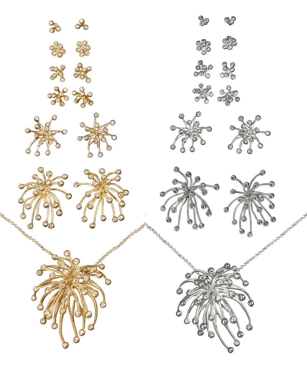 Superstar Earrings. Fireworks-18K gold with diamonds: Celebrate life!!!