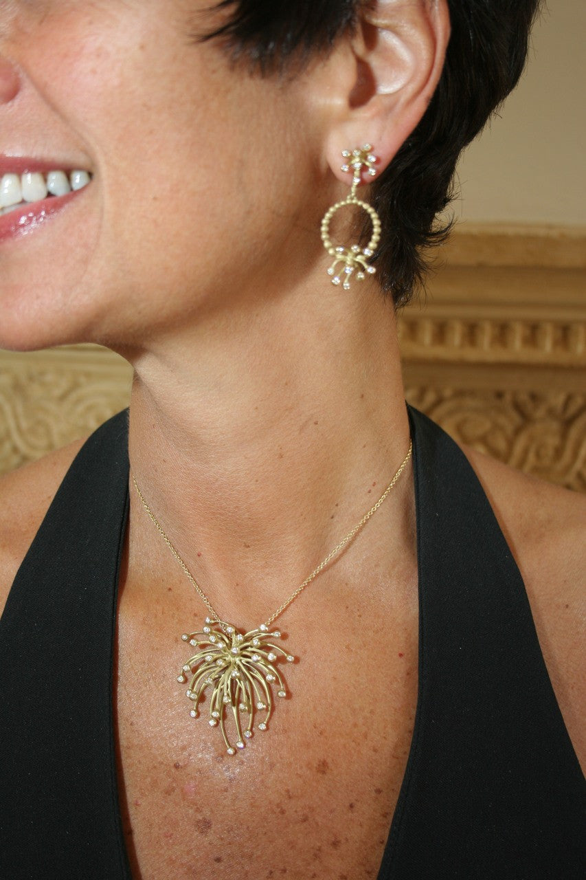 Superstar Earrings. Fireworks-18K gold with diamonds: Celebrate life!!!