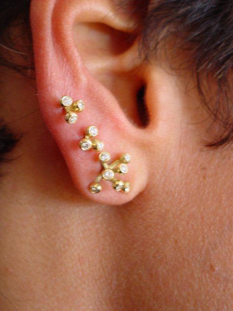 Fireworks-9 Earrings-18K Gold with Diamonds: Celebrate Life Inspirational Jewelry