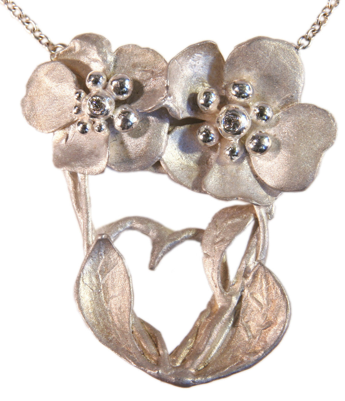 Lizards in Love Necklace: Diamonds in Solid 18K Gold & Sterling Silver. Love is Everywhere