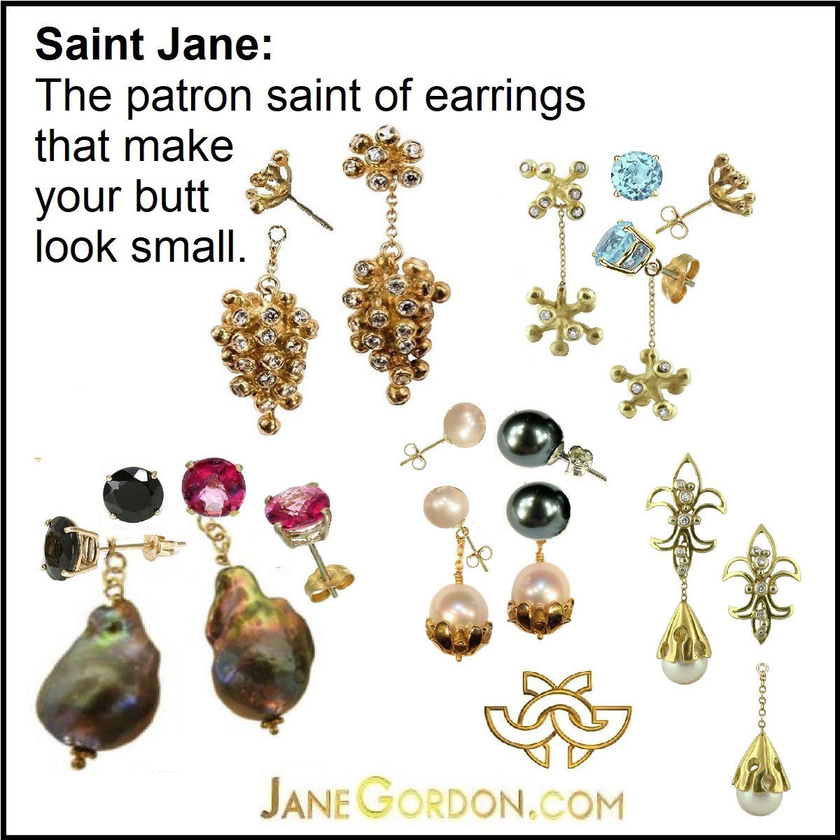 Grapes Drop Earrings with Interchangeable Studs- 2 parts-14K Gold