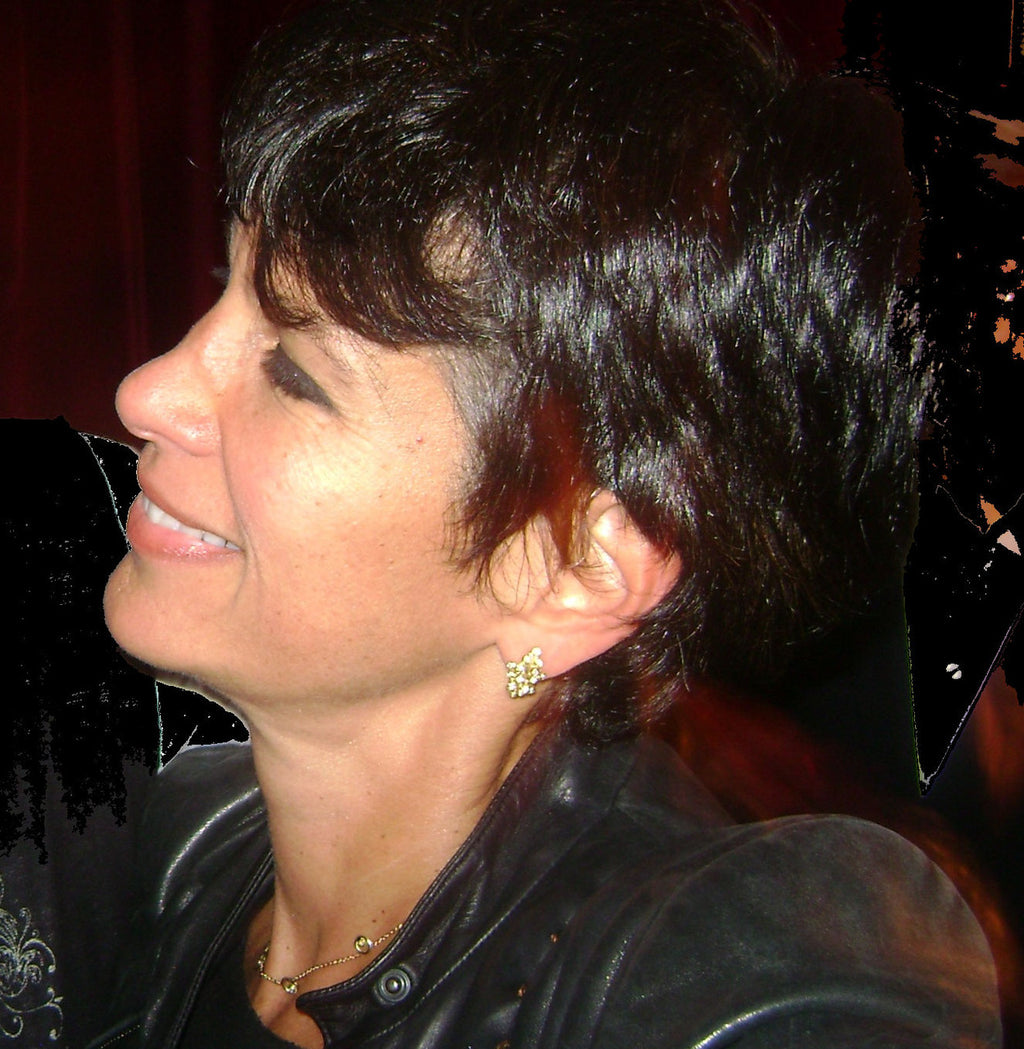 Grapes Huggie Earrings-14K Gold with Diamonds