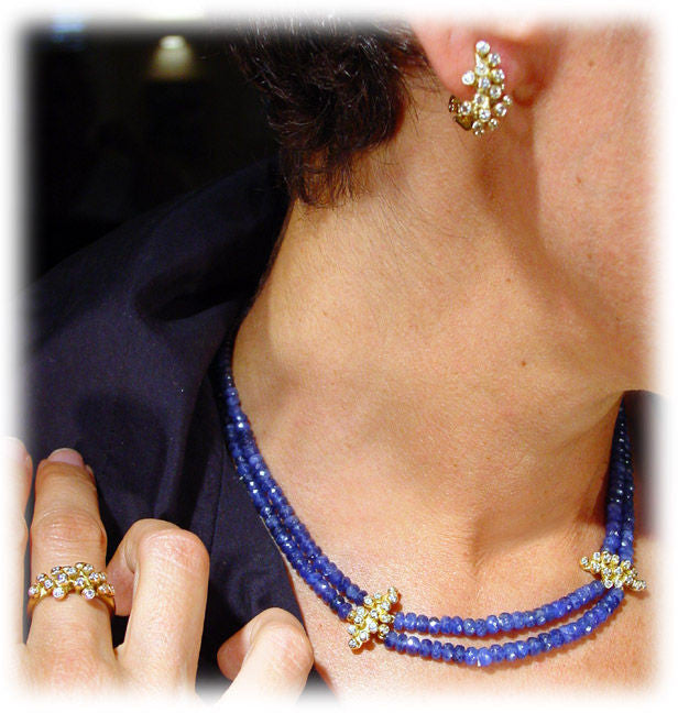 Grapes Huggie Earrings-14K Gold with Diamonds