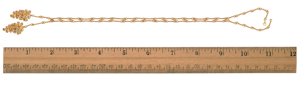 Grapes Necklace, 14K Gold with Diamonds: Lariat Style on Handmade Chain