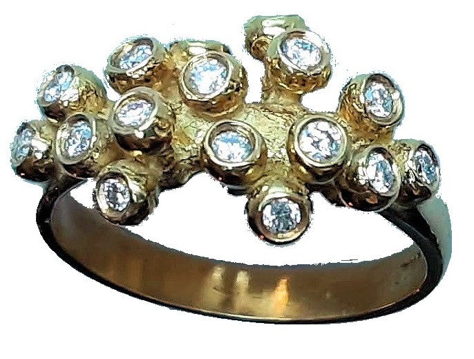 Grapes Ring, 18K Gold with Diamonds
