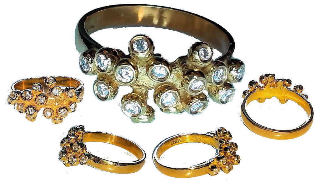 Grapes Ring, 18K Gold with Diamonds