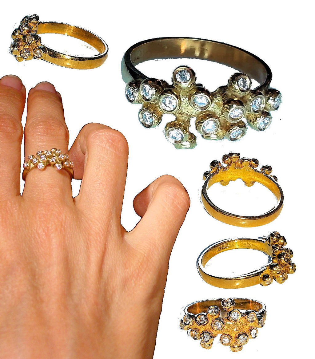 Grapes Ring, 18K Gold with Diamonds