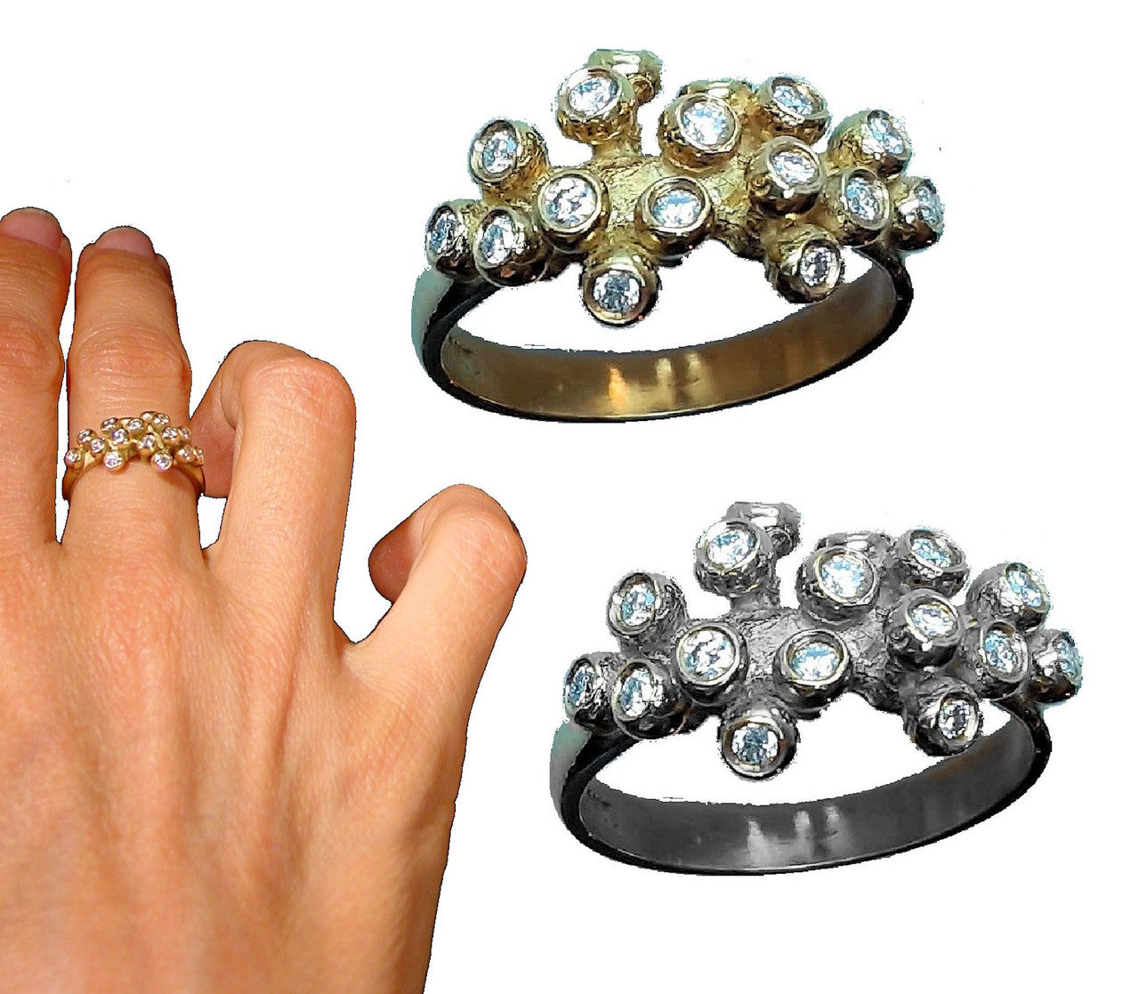 Grapes Ring, 18K Gold with Diamonds