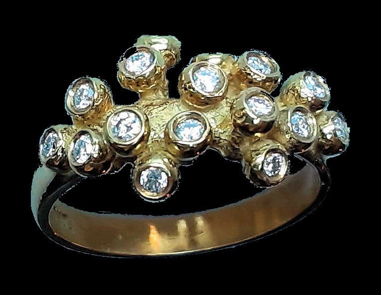 Grapes Ring, 18K Gold with Diamonds