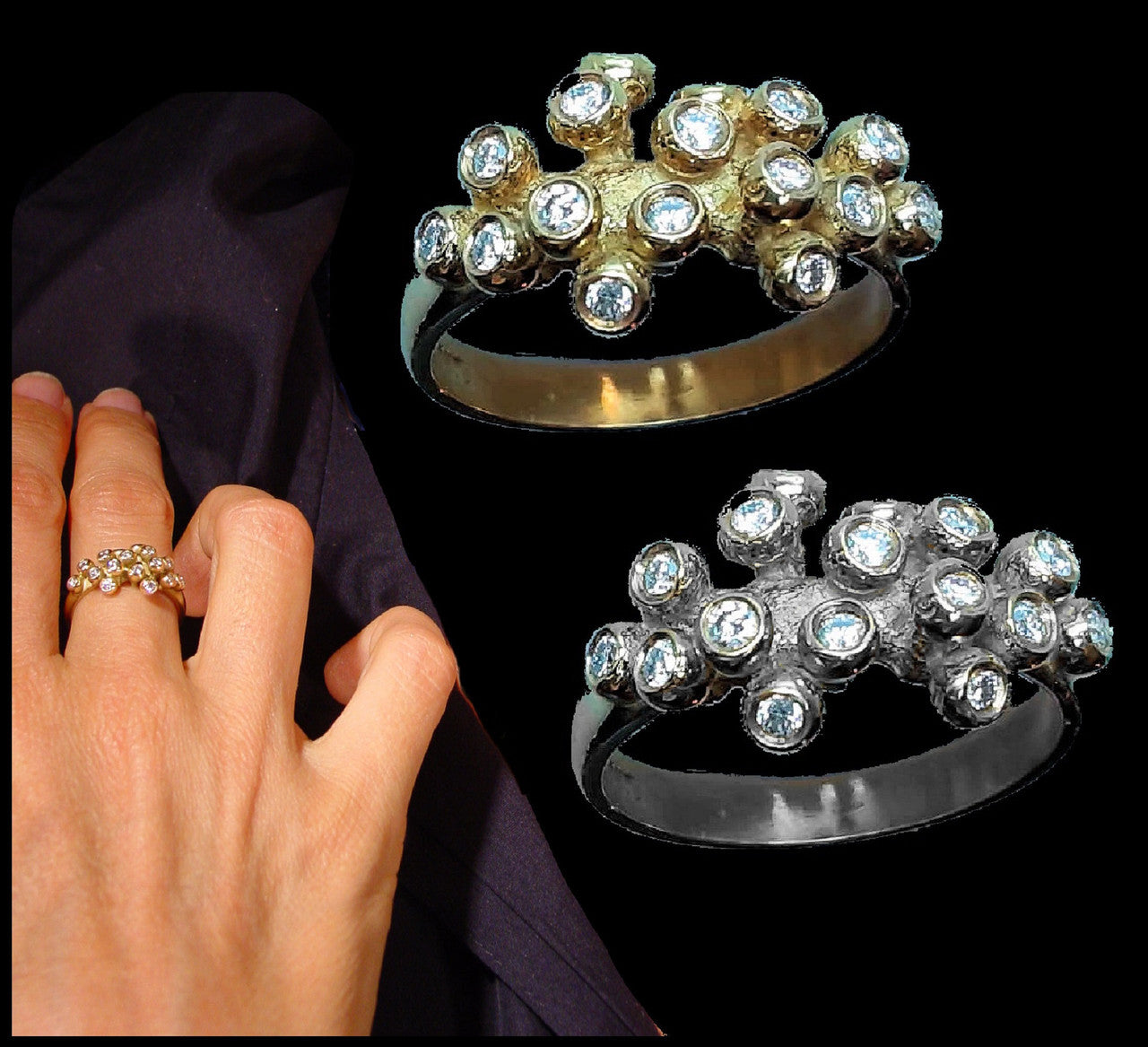 Grapes Ring, 18K Gold with Diamonds