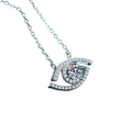 Moissanite Evil Eye Pendant Necklace -0.5 ct-0
