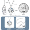 2 Carat Moissanite Pendant Necklace 925 Sterling Silver & 18K White Gold  GRA Certified Round Brilliant Cut