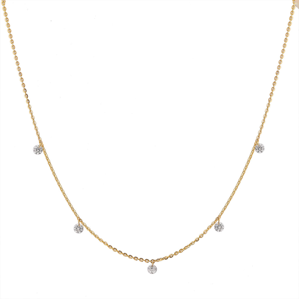Casey Five Diamond Floating Necklace-3