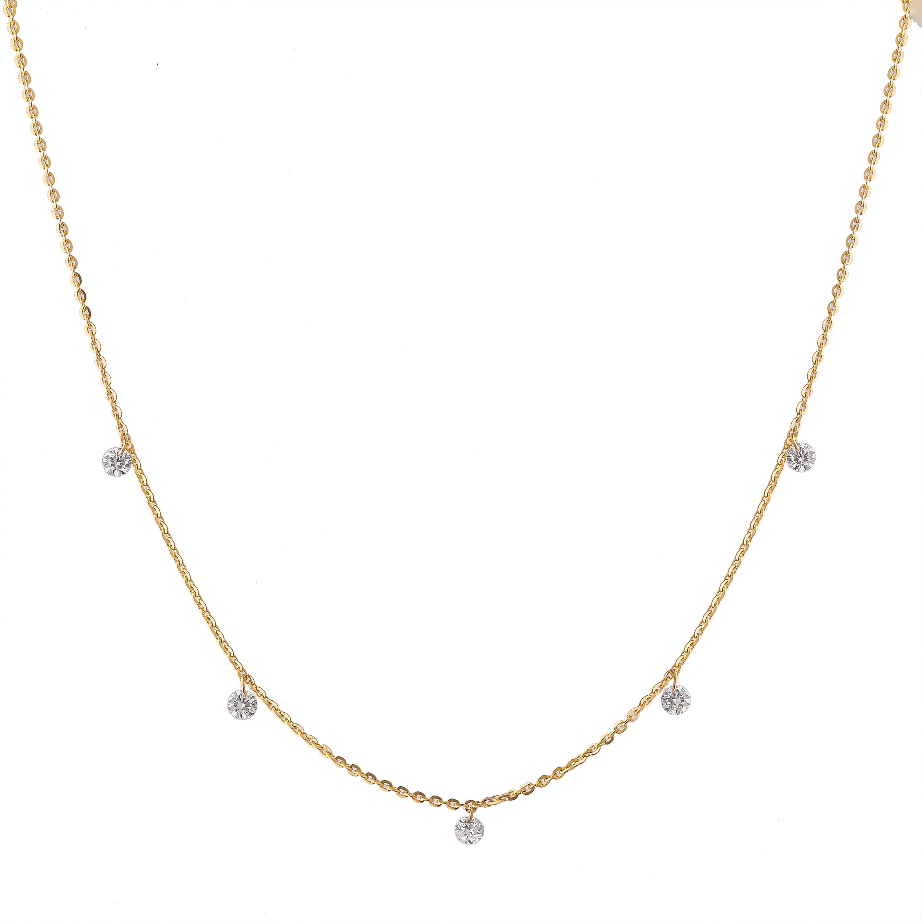 Casey Five Diamond Floating Necklace-3