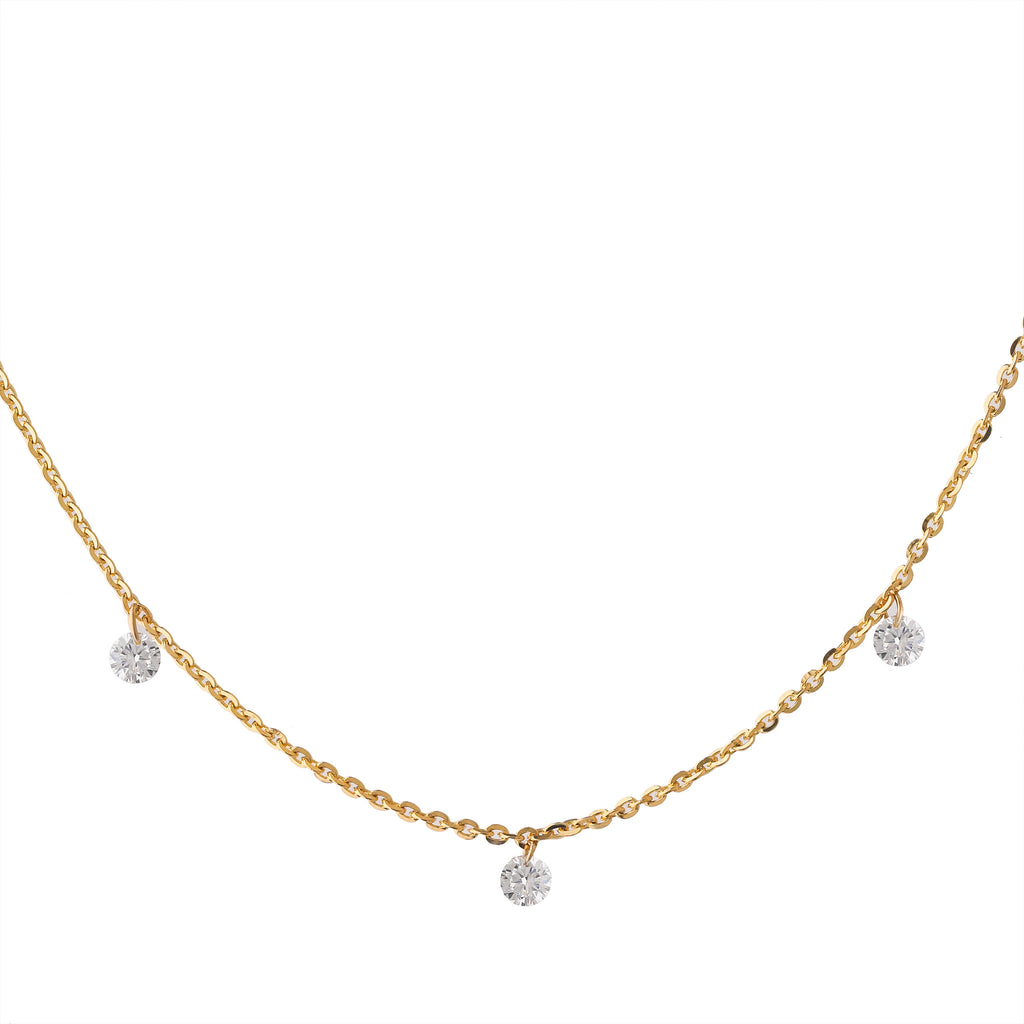 Casey Five Diamond Floating Necklace-2