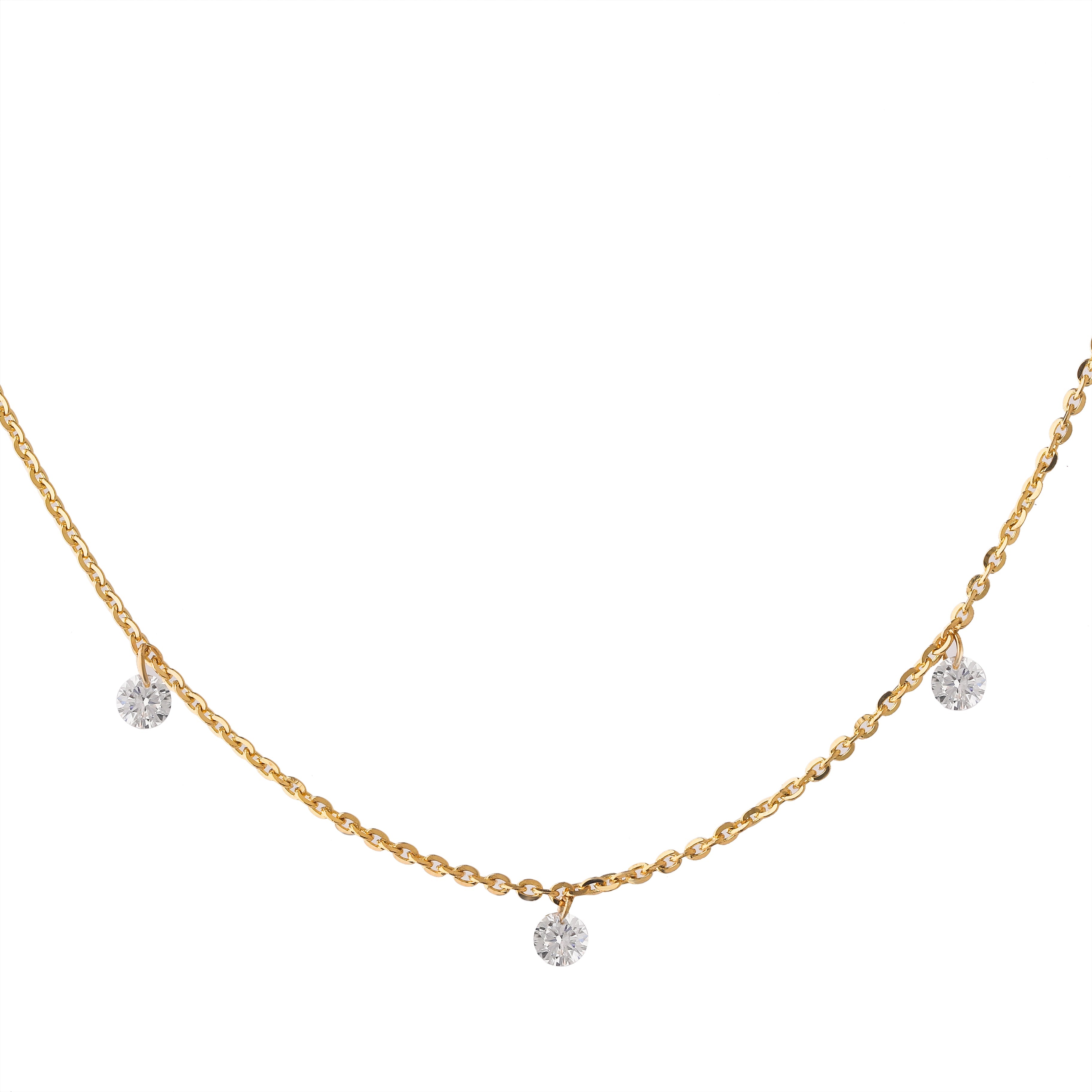 Casey Five Diamond Floating Necklace-2
