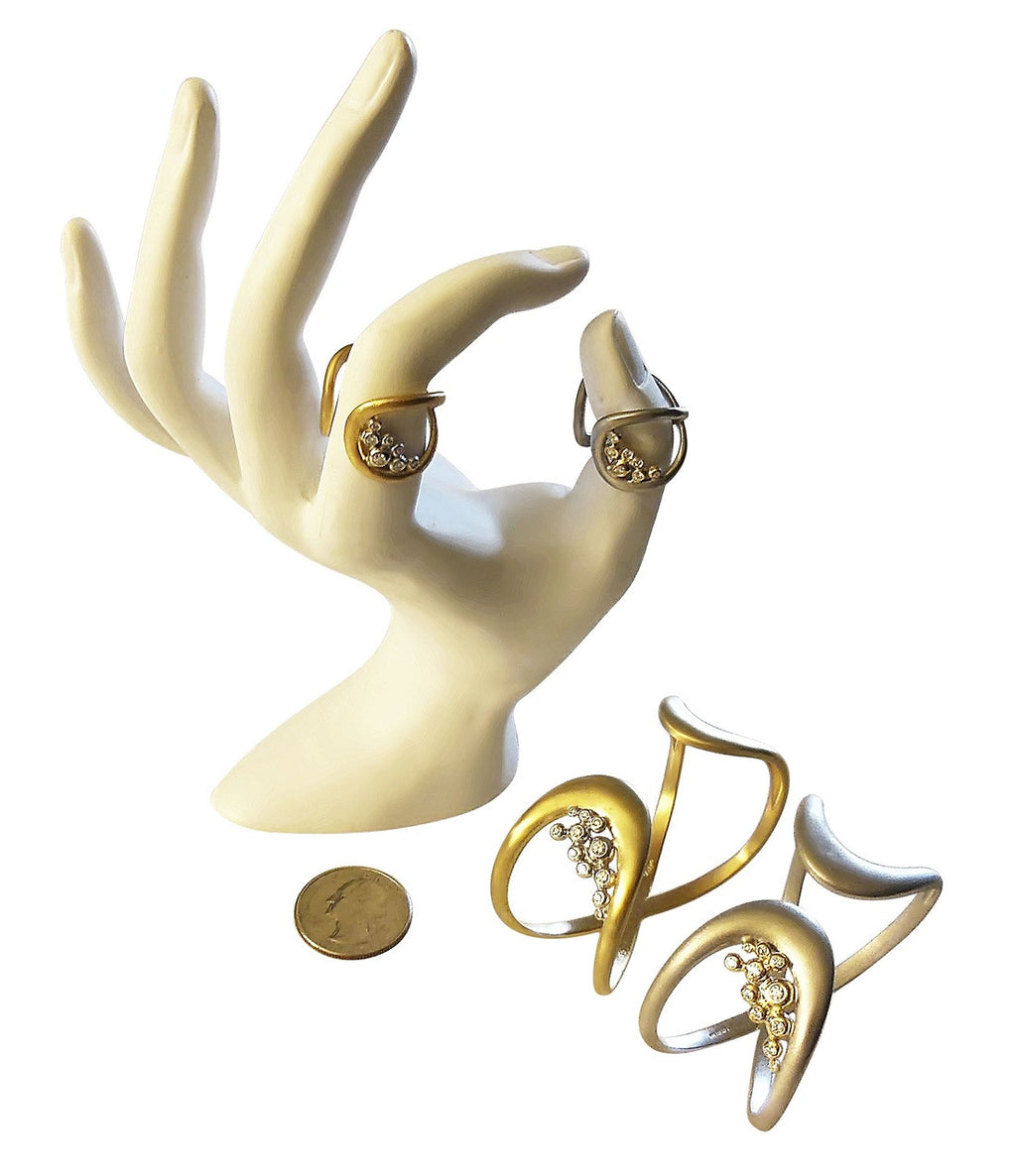 Infinity Cuff Bracelet: Overflowing Diamond Dots. 18K Gold