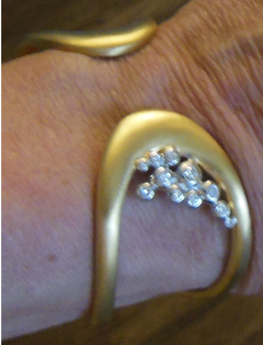 Infinity Cuff Bracelet: Overflowing Diamond Dots. 14K Gold