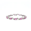 Pink Sapphire and Diamond Bracelet in 18K White Gold - KGD 40980