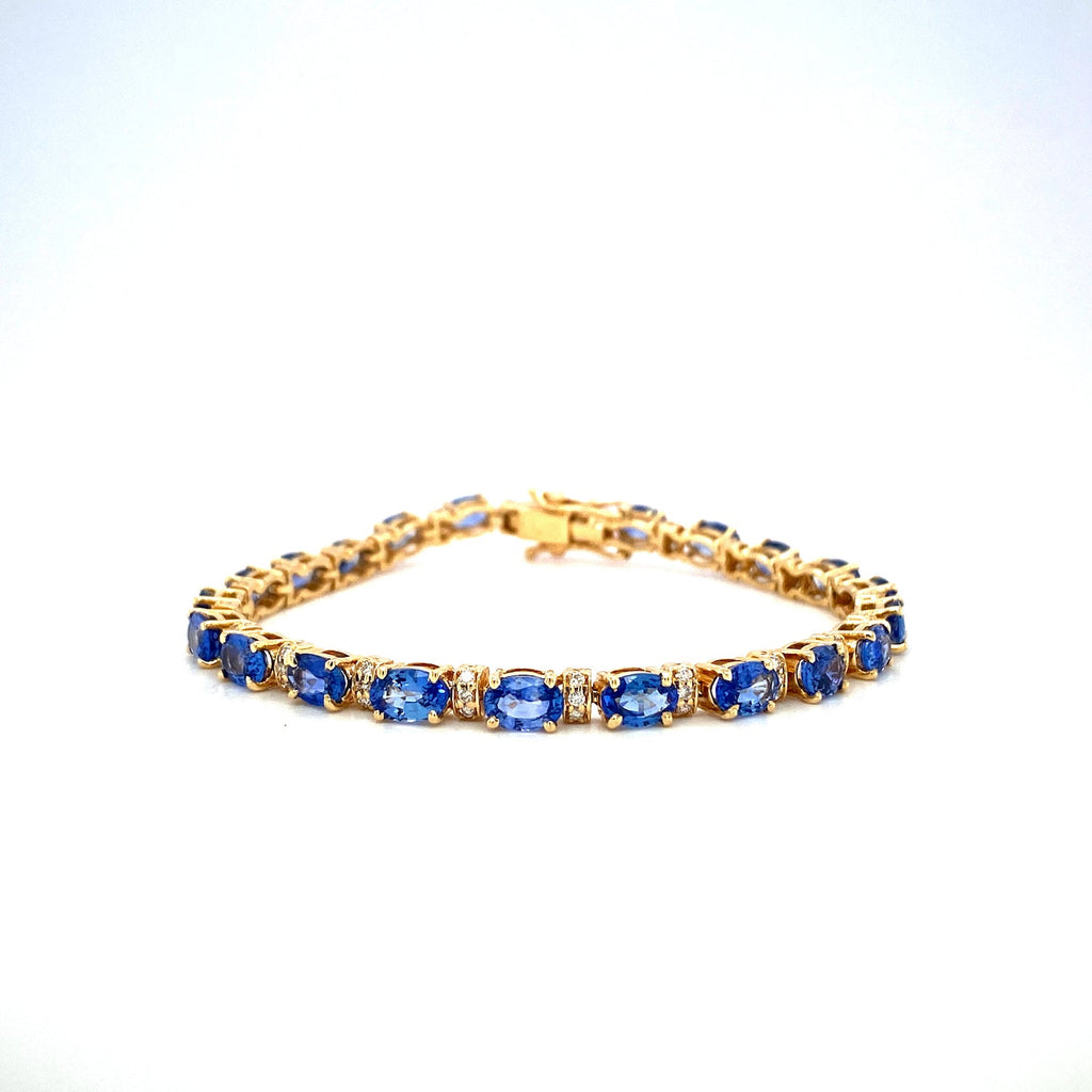 Sapphire and Diamond Bracelet in 14K Yellow Gold - KGD 41366