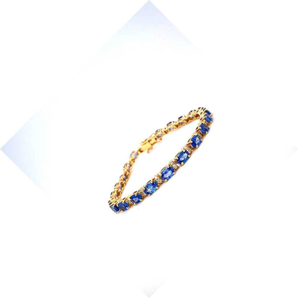 Sapphire and Diamond Bracelet in 14K Yellow Gold - KGD 41366