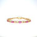 Pink Sapphire Bracelet in 14K Yellow Gold - KGD 41383