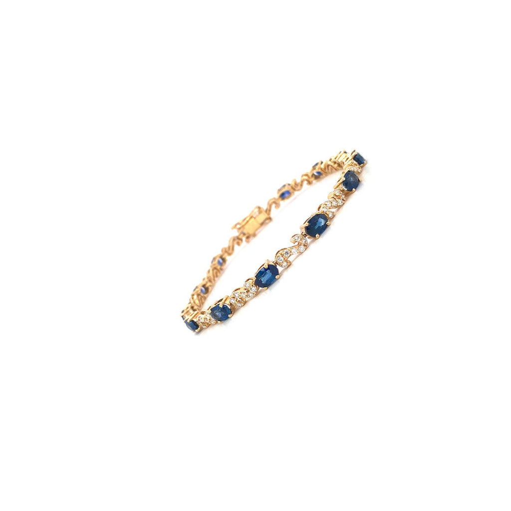 Sapphire and Diamond Bracelet in 14K Yellow Gold - KGD 41387