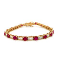 Ruby and Diamond Bracelet in 14K Yellow Gold - KGD 41401