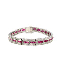 Ruby and Diamond Bracelet in 14K White Gold - KGD 41409