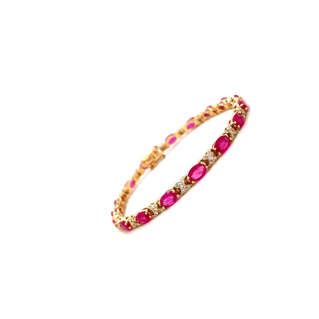 Ruby and Diamond Bracelet in 14K Yellow Gold - KGD 41493