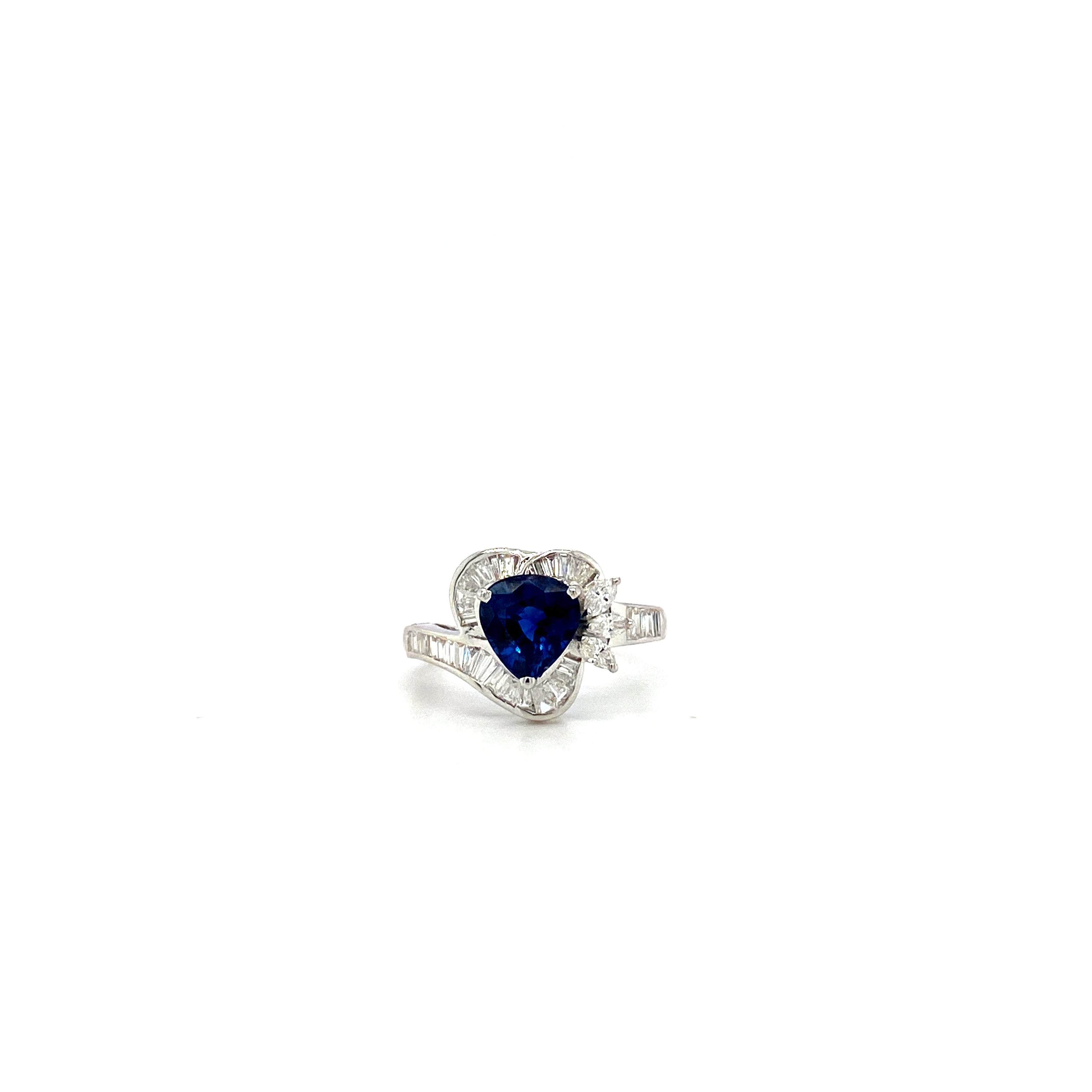 Sapphire and Diamond Ring in 18K White Gold - KGR 12742