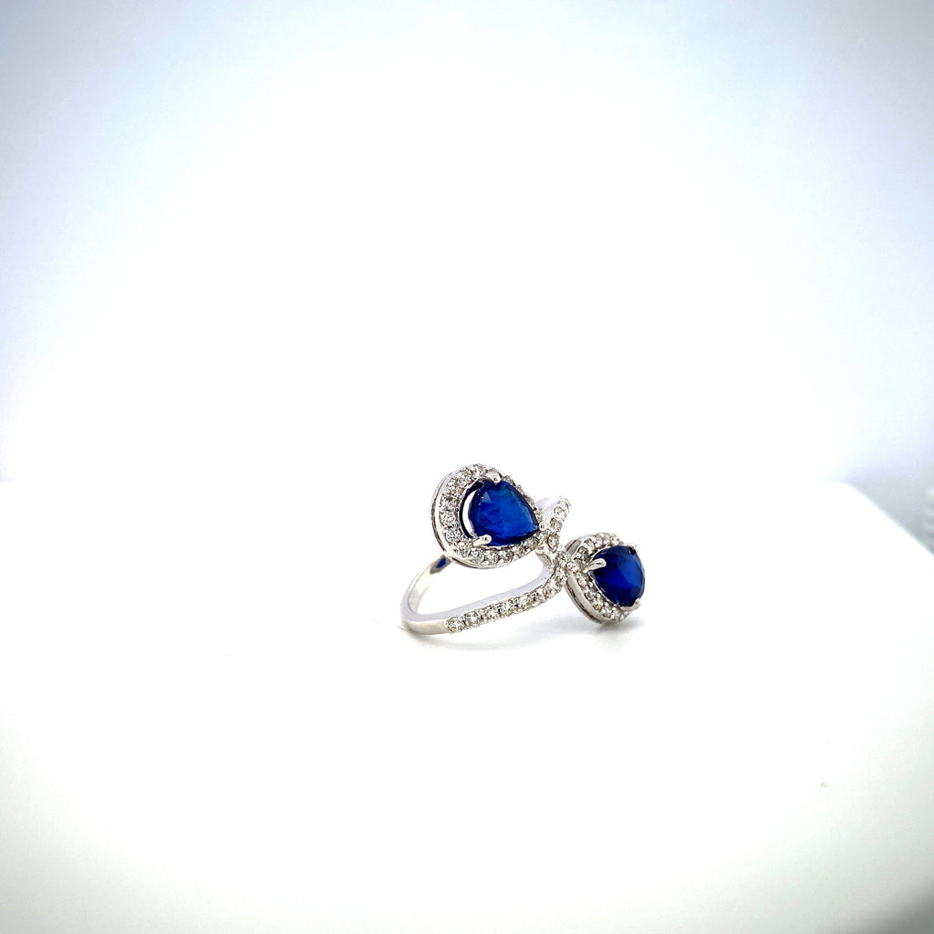 Sapphire and Diamond Ring in 18K White Gold - KGR 16002
