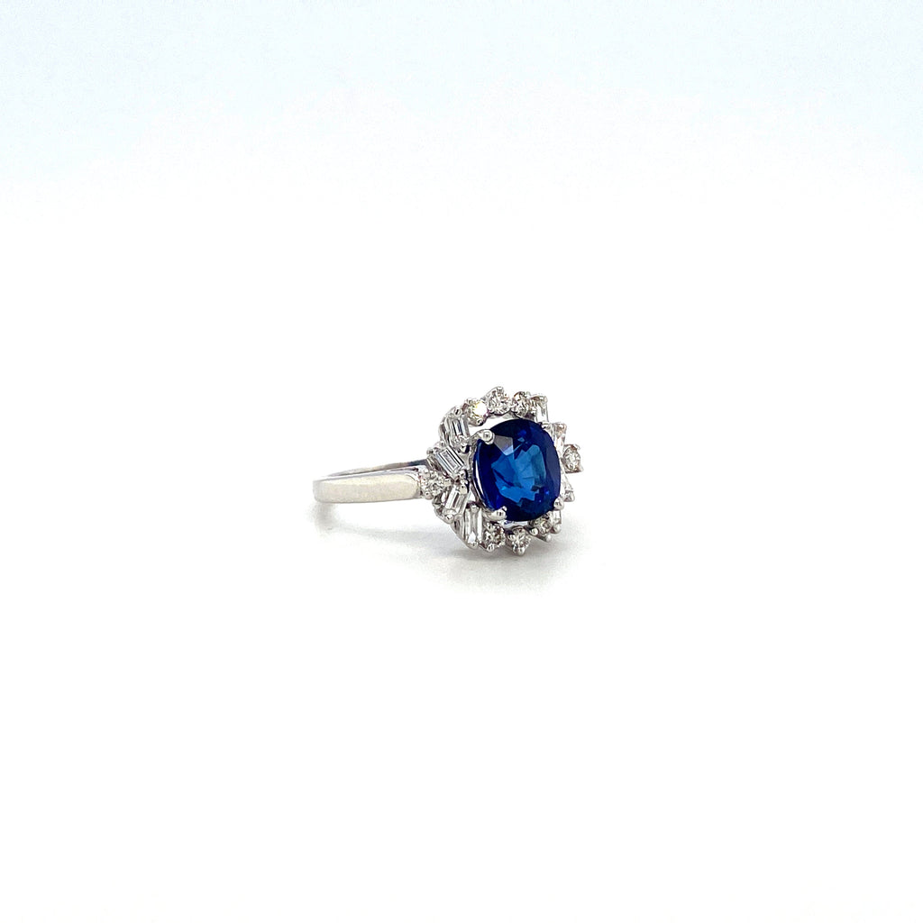 Sapphire and Diamond Ring in 18K White Gold - KGR 16501