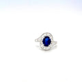 Sapphire and Diamond Ring in 18K White Gold - KGR 16532