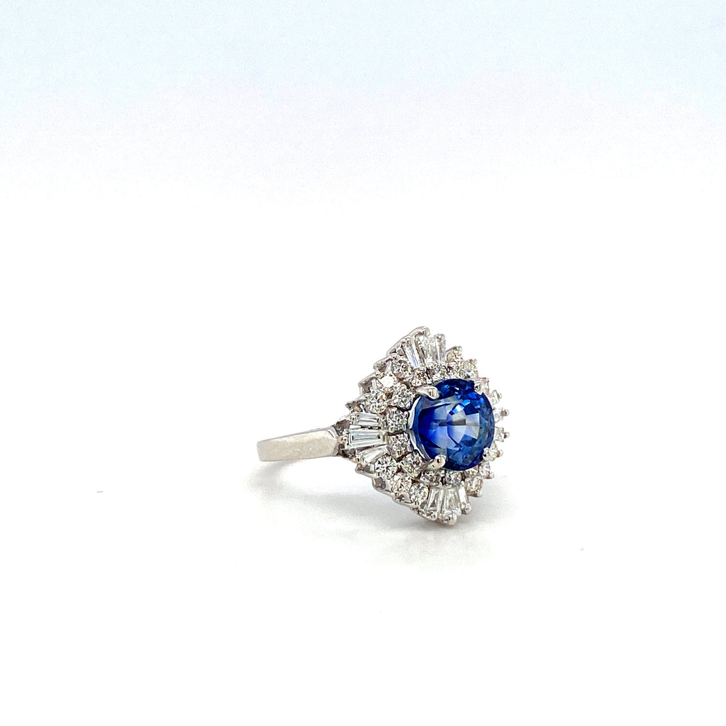 Sapphire and Diamond Ring in 18K White Gold - KGR 16547