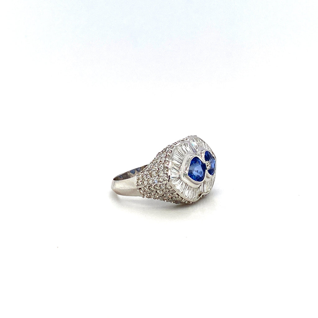 Sapphire and Diamond Ring in 18K White Gold - KGR 16663