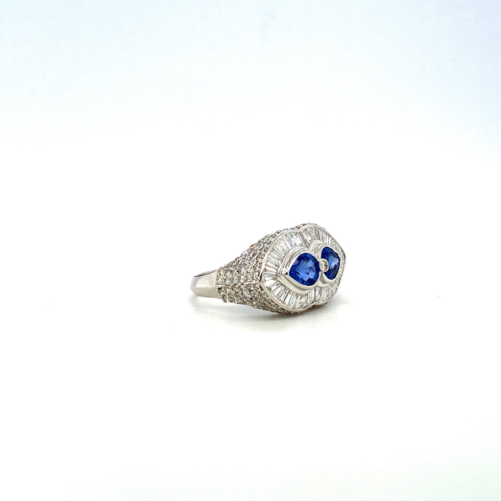Sapphire and Diamond Ring in 18K White Gold - KGR 16664